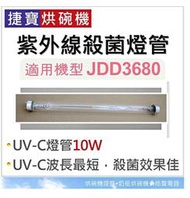 現貨 JDD3680燈管 捷寶烘碗機 紫外線殺菌燈管10W UVC燈管  附啟動器【皓聲電器】