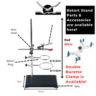 LAB MASTER Retort Stand Lab Parts &amp; Accessories (Boss head, Clamp, Rod, Retort Base, Double Burette Clamp