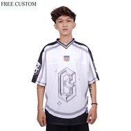 [Free Custom Name] B ALPHABET SERIES Jersey Oversize Streetwear Retro Vintage Music Korea Rugby Scho