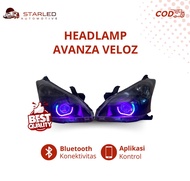 Headlamp Avanza Veloz 2012 - 2014 Custom Set Biled RGB Bluetooth Lampu Depan Avanza Veloz Headlamp A