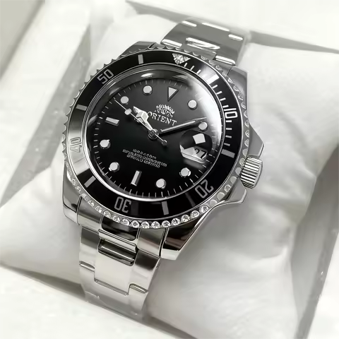 Orient Double Lion Men's Fully Automatic Mechanical Watch Refurbished Stainless Steel Band