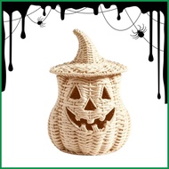 Halloween Pumpkin Basket Woven Halloween Dining Table Decoration Candy Storage Basket for Homeowners