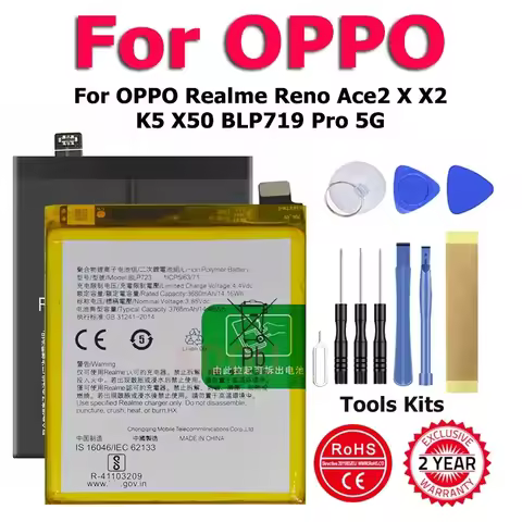 XDOU New BLP719 BLP723 BLP749 BLP751 BLP777 BLP783 Battery For OPPO Realme Reno Ace2 X X2 K5 X50 BLP