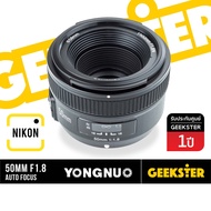 ✨ Yongnuo 50mm f1.8 Nikon Auto Focus สำหรับ Nikon DSLR เลนส์หลังละลาย เลนส์ หน้าชัดหลังเบลอ เลนส์ละลาย YN นิคค่อน F Mount DX FX ออโต้โฟกัส สำหรับ กล้อง นิคอน 50 mm f 1.8