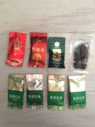 8包茶 10g 全原完片茶葉本 (4包 茉莉花茶、1包 南北行 紅棗茶、1包 白芽奇蘭茶、1包 鐵觀音、1 包 普洱茶）不是茶粉 whole leaf tea, not powder