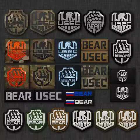 Escape From Tarkov IR PVC Patch Backpack Tactical Stickers Embroidery Patches for Clothing USEC BEAR