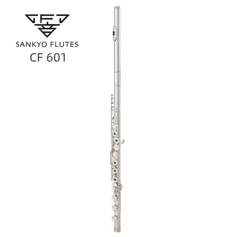 Sankyo CF 601 Flute Professional Cupronickel Opening C Key 17 Hole Flute Silver Plated Musical Instr