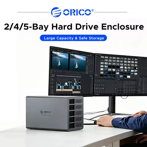 ORICO 3.5" USB3.0 5Gbps Hard Drive Enclosure 2/4/5 Bay DAS Pro RAID Station 150W Cooling Fan Storage