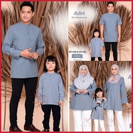 🌹SET FAMILY STEEL BLUE🌹 Set Sedondon Kurta Ayah &amp; Anak Lelaki Blouse Ibu &amp; Anak Perempuan Set Keluarga Baju Plus Size