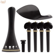 RICHIS Violin Accessory Parts Set, 4/4-3/4 Size Ebony Material violin tailpiece Set, Premium Complet