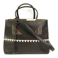 FENDI 牛皮皮革2 Jours Monster銀扣手挽肩背兩用袋