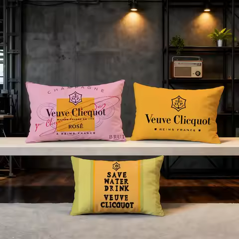Fashion Champagne V-Veuve C-Clicquot-ES Hit Product Home Sofa living Room Double-sided Soft Decorati