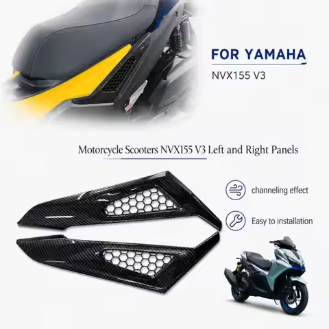 Motorcycle Scooters Carbon fiber pattern Leftand Right Panels For Yamaha NVX 155 V3 Aerox 155 V3 202