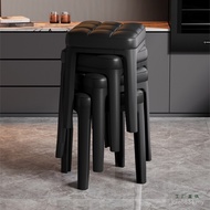 Light Bench Stool Household Dining Table Stool Strong Plastic High-Grade Stacking Thickened High Sof