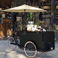 Outdoor Trolley Mobile Coffee Cart Sales Car Cycling Stall Milk Tea Ice Cream Tricycle Three-wheeled