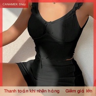 HUFANG Thời trang New Home ngủ hai-mảnh thiết lập cho phụ nữ của mùa hè yếm trong vest