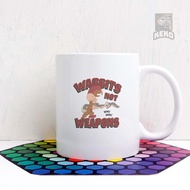 ELMER FUDD and BUGS BUNNY Wabbits Not Weapons Ceramic Mug