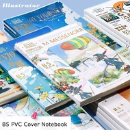 [R-619] LSL GIFTS B5 Size PVC Cover Notebook 196 Pages Horizontal Line Journal Book 88 Sheets Paper 