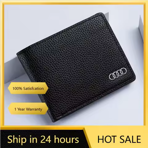 2025 Hot 3D Logo Leather Car Driving License Credit Card Wallet For Audi A3 A4 A6 A5 Q5 A1 Q7 Q3 TT 