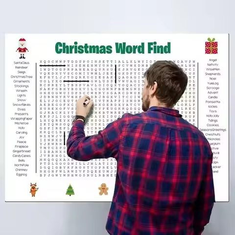 Christmas Word Search Poster – Wall Game, Poster-Size Word Search, Christmas Activity Poster For Fam