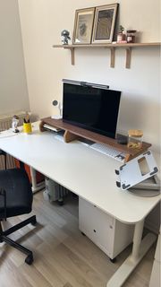 IKEA 白色書桌、儲物櫃、八格櫃