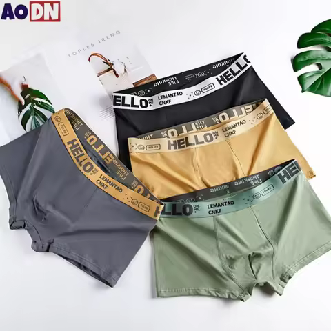 L-5XL Plus Size Men Boxer shorts Elastic Fiber Male Underwear Breathable 3D-Pouth Boxer Underpants S