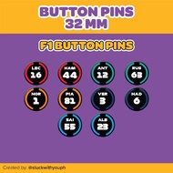 F1 Formula 1 2026 Button Pins (32mm/1.25 inches)