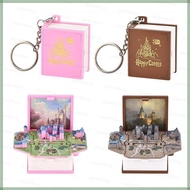 As Castle Pendant Keychain  Three-dimensional Castle Book Keychain Anxiety Stress Relief Castle Toys