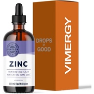 VIMERGY Organic Zinc Supplements For Women & Men (7.5mg Liquid Zinc Per Serving) Fast-Absorbing Immu
