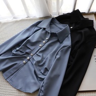 yikoo-Kemeja ketat seksi korea blouse shirt atasan wanita