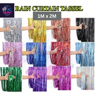 [1pcs] Foil Rain Curtain Metallic Fringe Curtain Birthday Party Wedding Event Decorations Backdrop