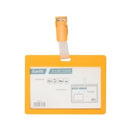 [Zada] ID Card Holder With Clip 90x54mm Landscape mango 8864 64