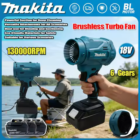 Makita 18V Battery High Speed Brushless Electric Air Blower 6-Gears Jet Turbo Fan 130000RPM Violent 