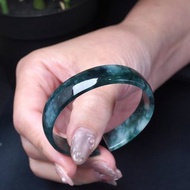 花青翡翠角鐲手鐲 | 17圍 | 天然緬甸玉翡翠A貨 | 送禮