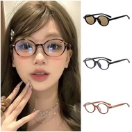 HZ Retro Oval Sunglasses Small Frame Fashionable Style Transparent Anti-Radiation Glasses K105
