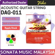 Ziko DAG-011 Acoustic Guitar Strings Custom Light Set Free Guitar Pick