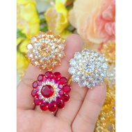 Western 750 Red Bronze Peony Ring