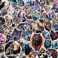 100 Pack Wolf Stickers (Large Size), Wolf Graphic Decal Sticker for Laptop, Phone, Car, Water Bottle