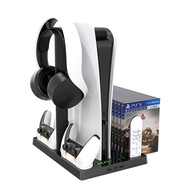Multi-function Vertical Stand for PS5 Game Console Charging Dock Cooler Fans for PS5 Dual Controller