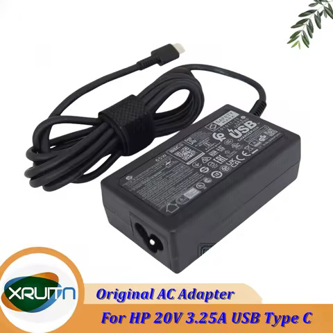 Original 65W 20V USB-C Type-C Laptop AC Adapter Charger for HP Elite Pro X2 1012 612 G1 G2 Power Sup