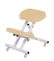 Master Massage Master Massage Ergonomic Steel Kneeling Chair Posture Seat Rolling Adjustable Cream C
