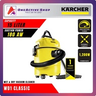 KARCHER WD1 CLASSIC WET & DRY VACUUM CLEANER SUCTION POWER 180 AW - 1 YEAR WARRANTY