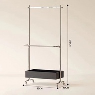 Stainless Steel Rolling Garment Rack Anti-Rust Finish Rolling Clothes Rack High Load-Bearing Capacit
