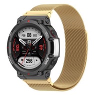全城熱賣 - 適用於華米 Amazfit T-Rex 2 米蘭不銹鋼錶帶（金色）
