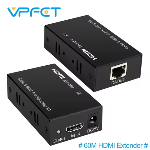 HDMI Extender 60M Over Cat6 1080P 3D Lossless Audio TX RX Set 36bit Deep Color DTS-HD Dolby TrueHD 6