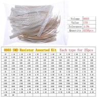 4250pcs 170 Value x 25pcs 0603 1/10W 0 ohm TO 10M ohm SMD Chip Fixed Resistor kit set