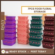 🐻DAILY🐻7 in 1 Set Floral Flower Print Food Container With Lids Floral food storage kitchenware