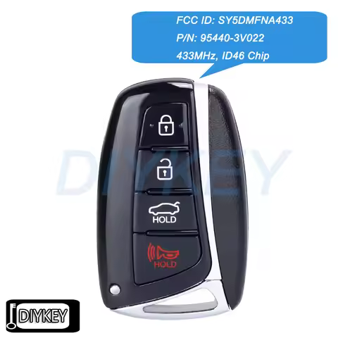 4 Buttons Smart Remote Car Key With 433MHz ID46 Chip for Hyundai Azera 2015 2016 2017 FCC ID: SY5DMF