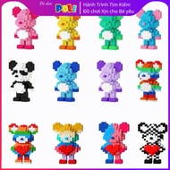 Mini Bearbrick Toy Assembled lego Model 3D Puzzle Bearbrick Funny Standing Colorful 12cm High