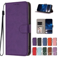 Solid Color Leather Case For Vivo Y400 Y300 Pro Plus Y200E Y200 Y78 Y77 Y77E Y73 Y72 Y52 Magnetic Wa